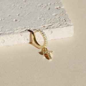 Mono uhan Sim Pop - Rinka s križem - rumena