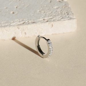 Mono uhan Sim Pop - Rinka s cirkoni - srebrna