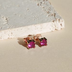 Sim Pop - Uhani z roza cirkonom - rožnati