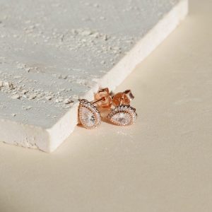 Sim Pop - Uhani solzice s cirkoni - rožnati