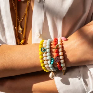 CHARM BAR elastična zapestnica Ibiza - koralna