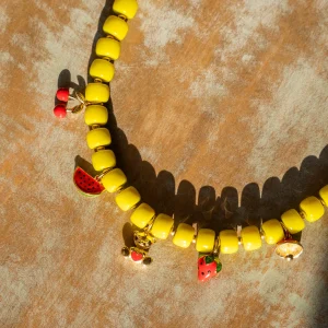 CHARM BAR kratka ogrlica Ibiza - rumena