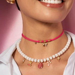 CHARM BAR kratka ogrlica Ibiza - bela