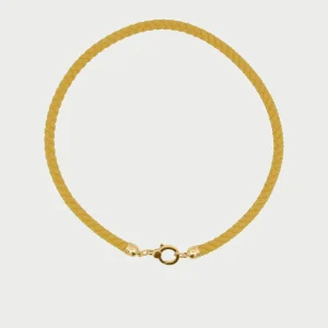 CHARM BAR kratka ogrlica iz rumene vrvice - rumena