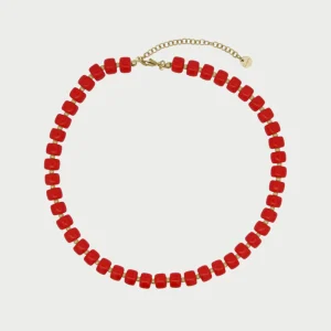 CHARM BAR kratka ogrlica Ibiza - koralna