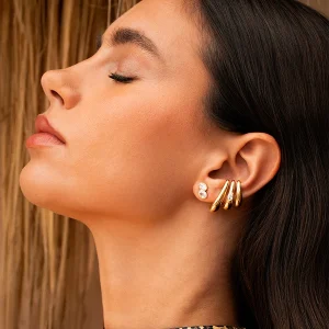 ALMA mono ear-cuff uhan Bold Oval s cirkonom - rumen