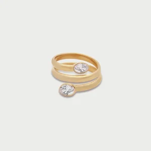 ALMA prstan Snake Oval Cut - rumen